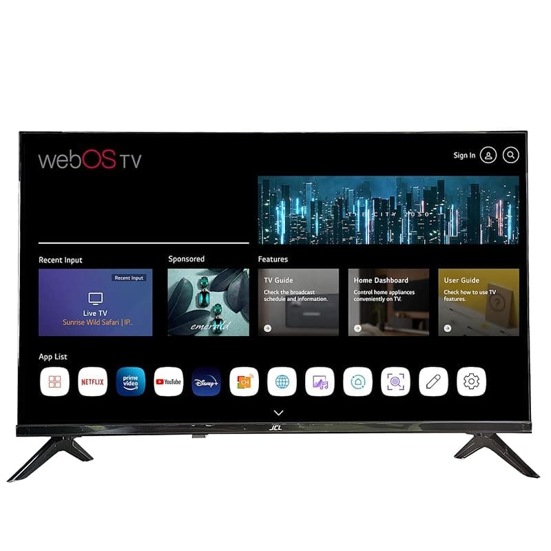 JCL JCL32RWHD Smart TV 32" HD Ready 720p Sistema Operativo webOS TV 8.1, WiFi Ethernet, Netflix Youtube, HDMI x3, VESA, DVB +T/T2/C/S/S2