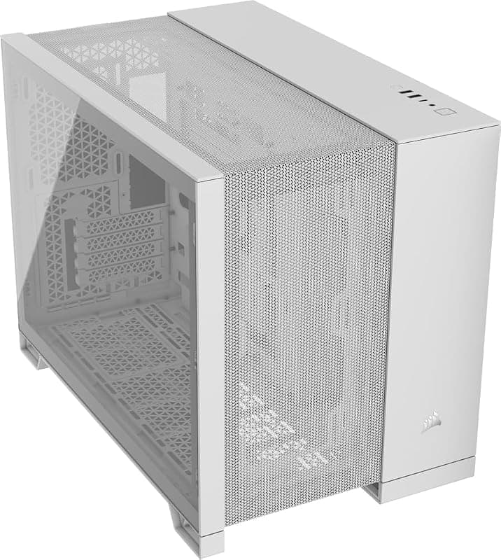 CORSAIR 2500D AIRFLOW mATX PC Case - Nessuna Ventola Inclusa - Design a Doppia Camera - Ampia Flessibilità di Raffreddamento - Compatibile con Schede Madri a Connessione Inversa