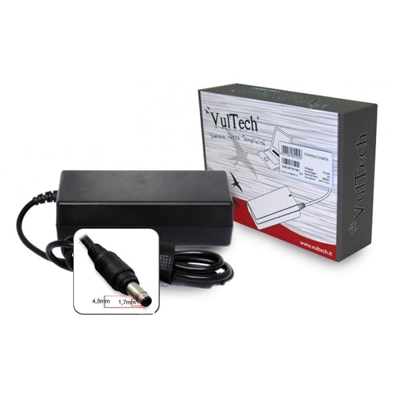 Vultech HP19474K-312 Alimentatore Dedicato per Notebook HP/Compaq 90W (19V / 4.74A) - Connettore 4.8x1.7mm, Certificato CE e Protettivo