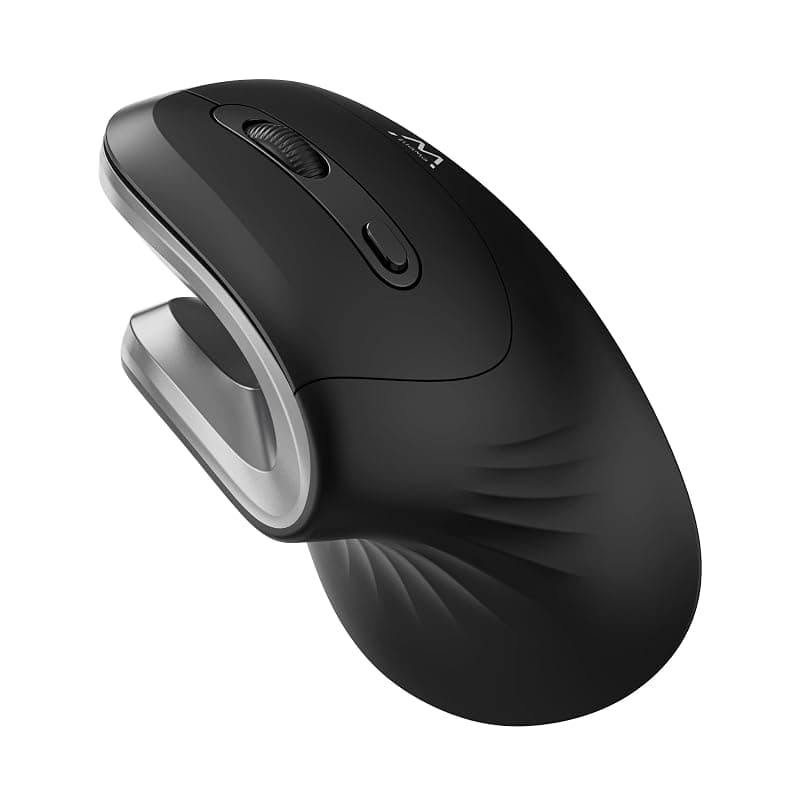 Ewent Mouse wireless ergonomico, EW3154, mouse ottico con 6 tasti e interruttore On/Off, 3 DPI regolabili, ricevitore USB, mouse per PC, laptop, iPad, Windows, Android, Mac.