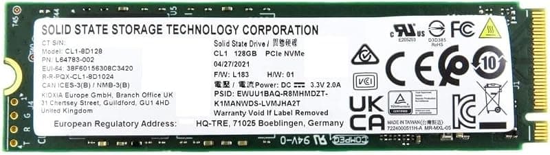 HP Solid State Drive SSD M.2 NVME 128GB CL1-8D128-HP - L64783-002 OEM Bulk