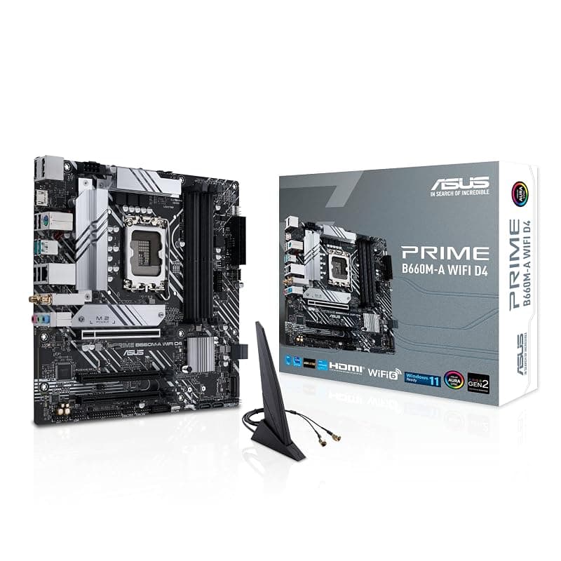 ASUS PRIME B660M-A WIFI D4, Scheda Madre mATX, Slot DDR4, Nera