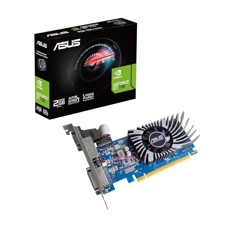 ASUS NVIDIA GeForce GT 730 PCIe 2.0, Memoria DDR3 2 GB, Design a Slot Singolo, Auto-Extreme, GPU Tweak II, Nero