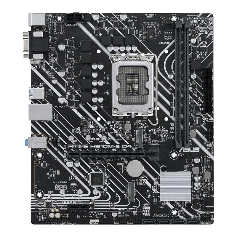 ASUS PRIME H610M-E D4-CSM, Scheda Madre Intel mATX, Slot DDR4, Nera